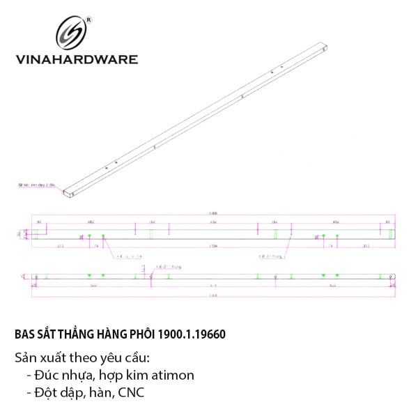 Thanh sắt Vinahardware, hàng phôi - VNH255012L1966