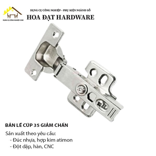 Bản lề cup 35 giảm chấn, đế cố định Vinahardware - H0025A11