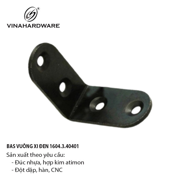 Pat (bas) vuông màu đen 4 lỗ bắt vít, xi đen Vinahardware - P4040B2
