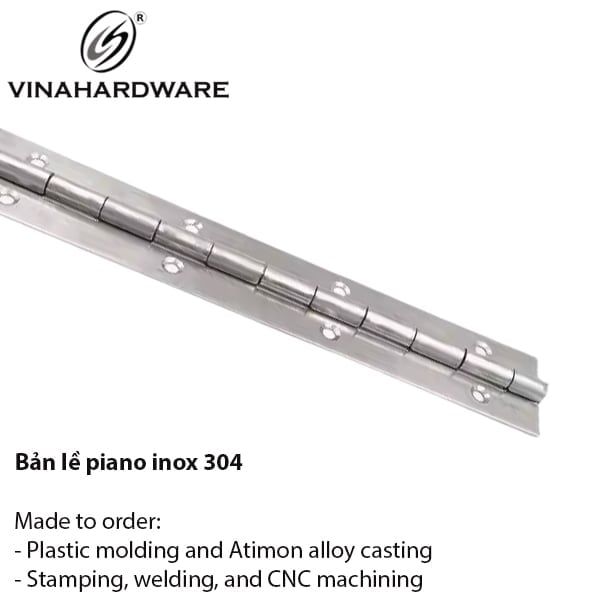 Bản lề piano bản 40 inox 304 Vinahardware - VNH4804001IN