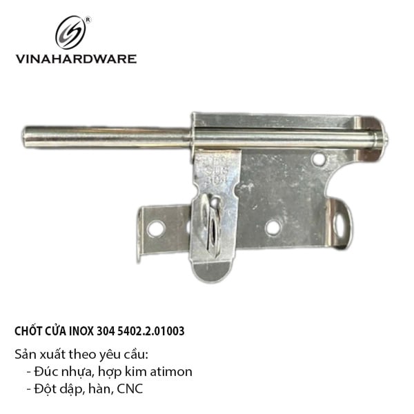 Chốt cửa ngang inox 304 Vinahardware - CCI3100I3