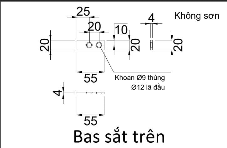 Pat ( Bas) sắt 55x20x4, hàng phôi - VNH29236511