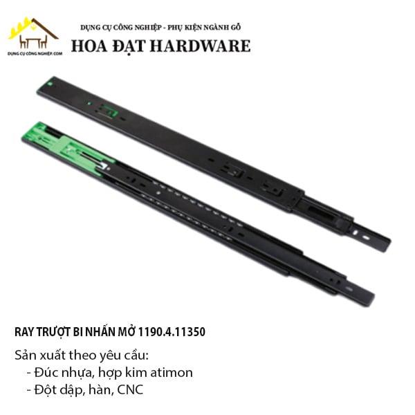 Ray trượt bi nhấn mở màu đen