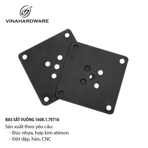 Pat (bas) sắt vuông Vinahardware, sơn đen - VNH7070B