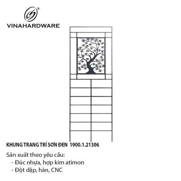 Khung sắt trang trí, sơn đen mờ chống tia UV Vinahardware - 1900.1.21306