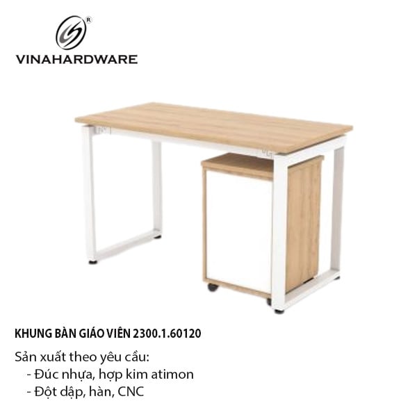 Khung bàn giáo viên Vinahardware, sơn trắng - VNH121600T