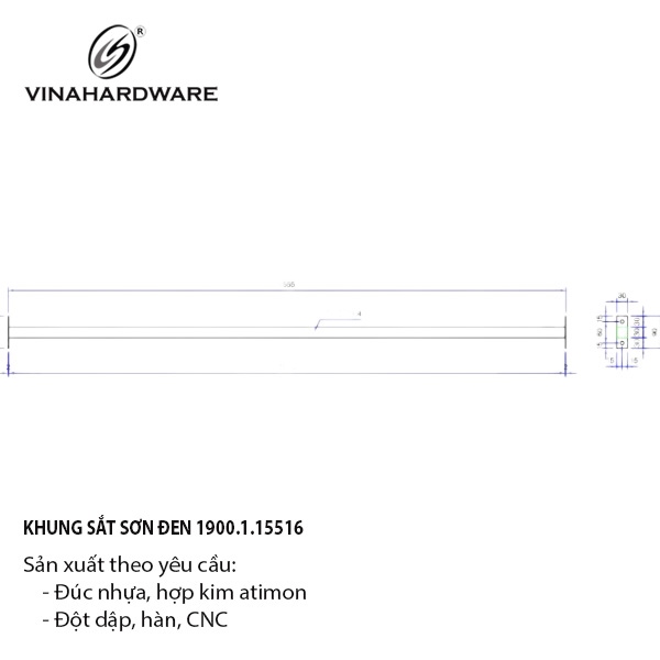 Khung sắt sơn đen Vinahardware - VNH1551B