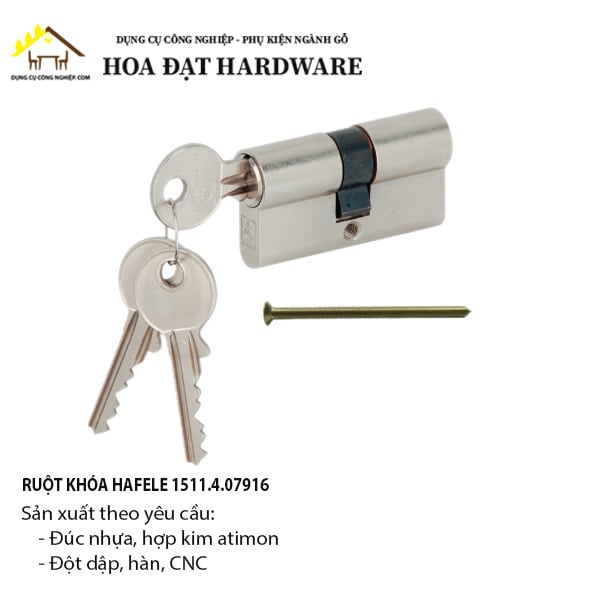 Ruột khóa 2 đầu chìa dài 60mm Hafele - KT91696