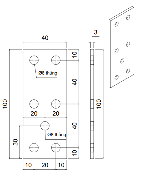 Pat ( Bas) sắt, sơn đen mờ - 1604.1.60406