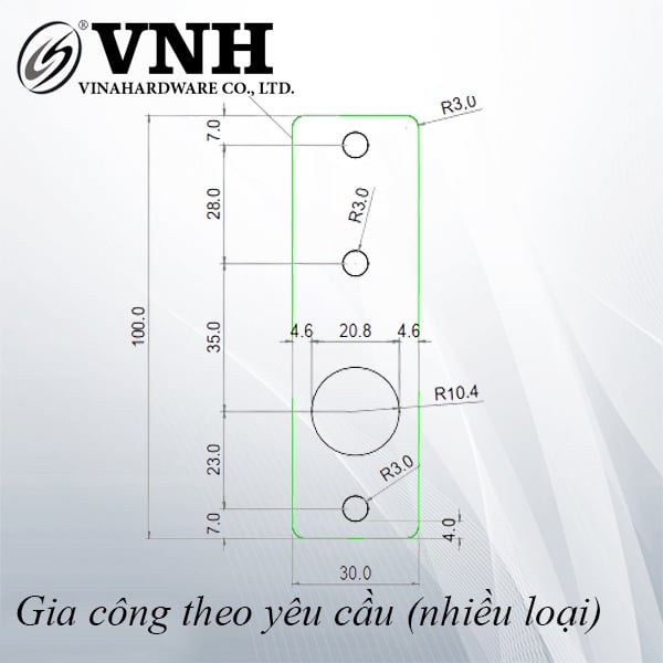 Pat (bas) sắt thẳng, hàng phôi- VNH1003003