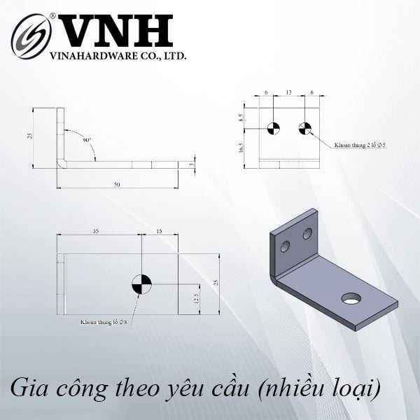 Pat (bas) sắt, xi trắng - VNH502525T