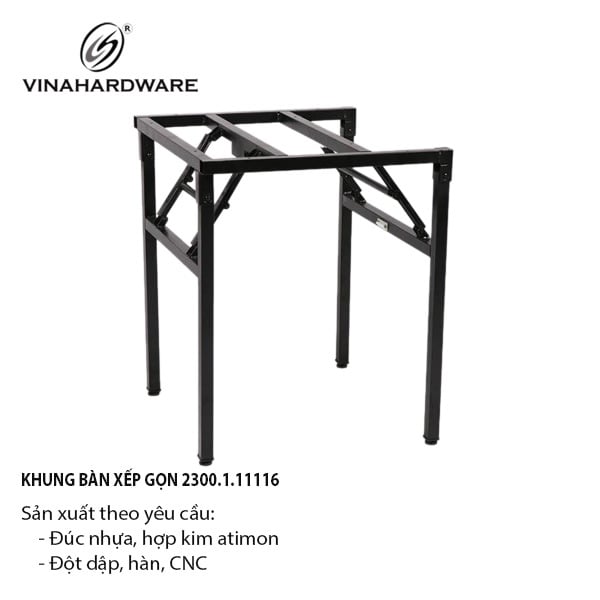 Khung bàn xếp gọn Vinahardware, sơn đen mờ - 2300.1.11116