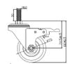 Bánh xe tyren PU đỏ mận, có khóa Vinahardware - CTPU75CK