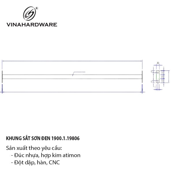 Khung sắt sơn đen Vinahardware - 1900.1.19806