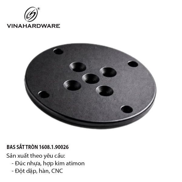 Pat (bas) sắt tròn Vinahardware, sơn đen