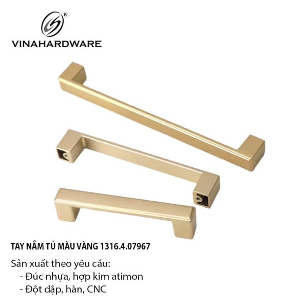 Tay nắm tủ màu vàng Vinahardware - 1316.4.07967