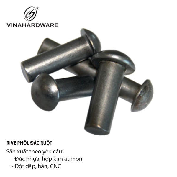 Đinh rive sắt, đặc ruột Vinahardware, hàng phôi - RVDR615P
