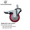 Bánh xe tyren PU đỏ mận, có khóa Vinahardware - CTPU75CK