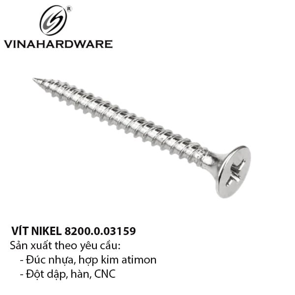 Vít đầu bằng ren nhuyễn M3, màu niken - ZS315NK