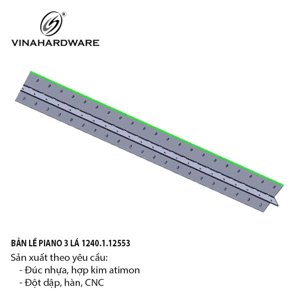 Bản lề lá piano inox 304 Vinahardware - VNH1254L2