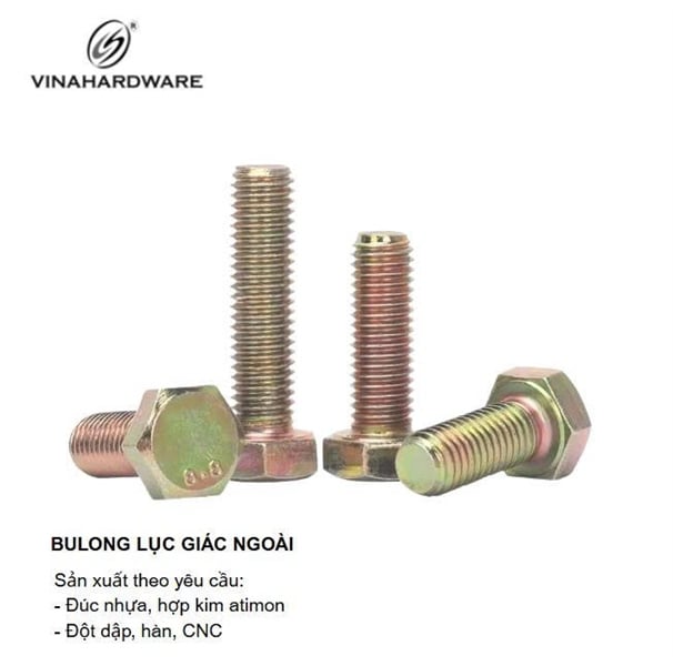 Bulong lục giác ngoài M10, bảy màu Vinahardware - BHO1060Z23