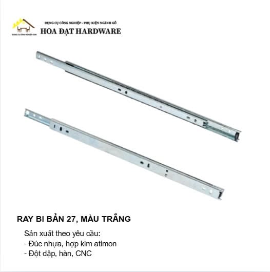 Ray bi 2 tầng, bản 27mm, màu trắng Vinahardware