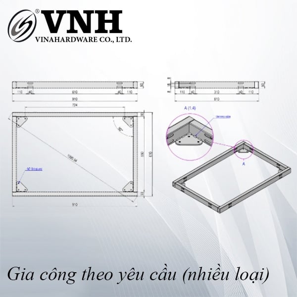 Khung sắt, sơn đen mờ - VNH910610B