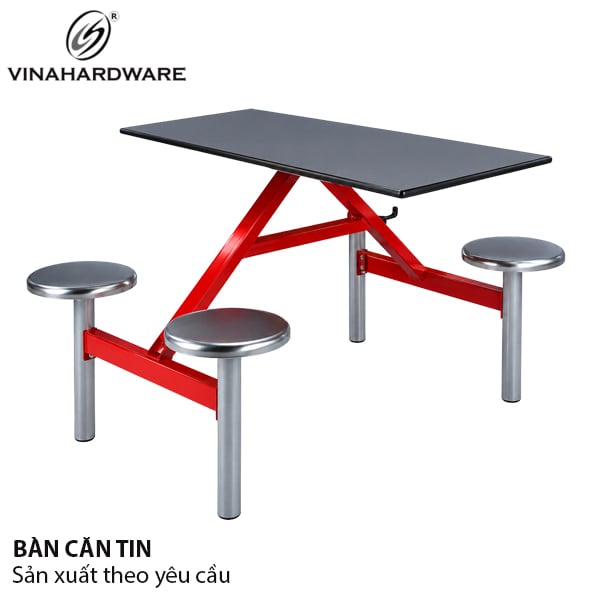 Bộ bàn ghế liền căng tin 4 chỗ SS304 - VNH052224