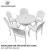 Bộ bàn ghế sân vườn 6 chỗ, gang đúc , sơn trắng Vinahardware - VNH015641