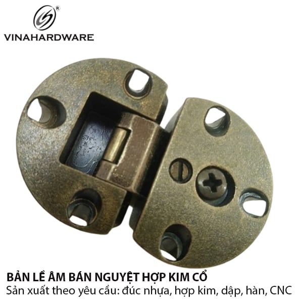Bản lề âm số 8 loại lớn màu giả cổ Vinahardware 1260.2.01008