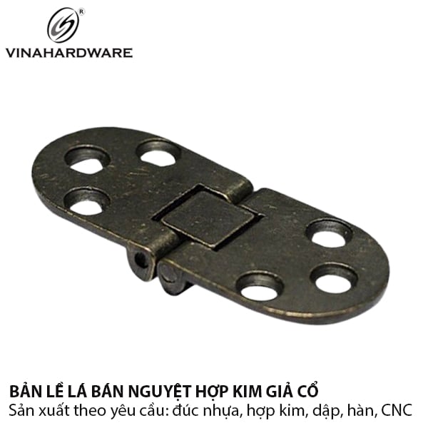 Bản lề lá bán nguyệt Vinahardware, màu giả cổ - 1260.3.11078