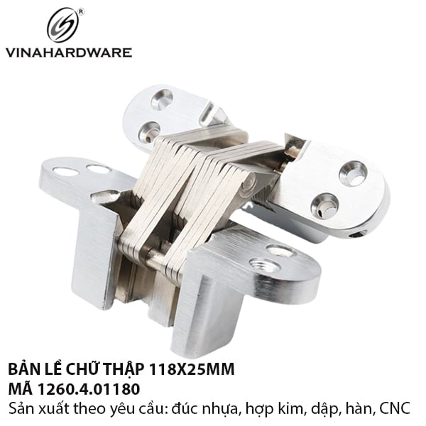 Bản lề chữ thập Vinahardware kích thước 118x28mm - 1260.4.01180