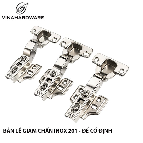 Bản Lề Giảm Chấn Cup 35mm Inox 201 - Đế cố định - 1200.4.07931