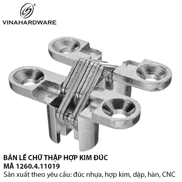 Bản lề chữ thập Vinahardware, màu Nikel 1260.4.11019