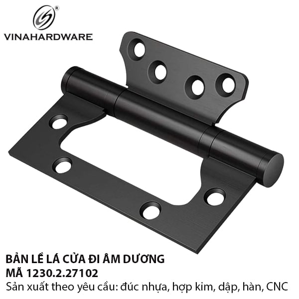 Bản lề lá âm dương Vinahardware, màu đen 1230.4.27101