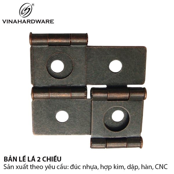 Bản lề lá hai chiều Vinahardware dày 1mm, 70mm*45mm, xi giả cổ- 1230.4.11108