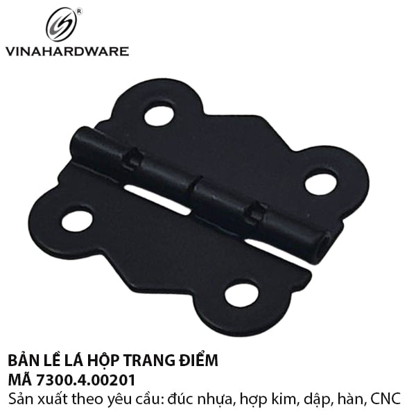 Bản lề lá dạng cánh bướm Vinahardware, màu đen - H0114B2