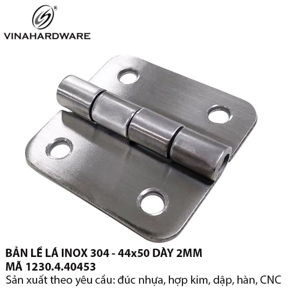Bản lề lá bo góc Vinahardware, inox 304 - 1230.4.40453