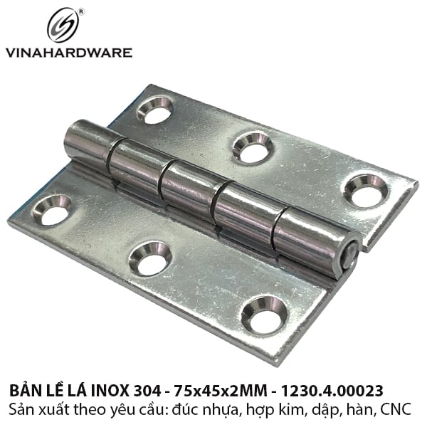 Bản lề lá inox 304 Vinahardware | Model: 1230.4.00023