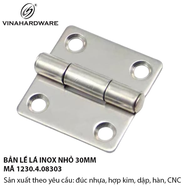 Bản lề lá nhỏ inox 304 Vinahardware - 1230.4.08303