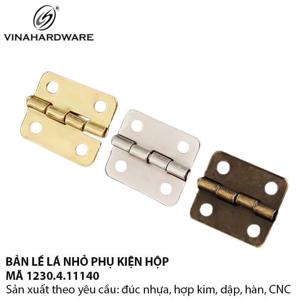 Bản lề lá nhỏ Vinahardware kích thước 20x24x1mm, sắt xi - 1230.4.11140