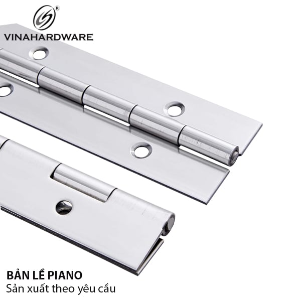 Bản lề piano bản 80mm, dày 2mm, dài 2000mm, inox 304 Vinahardware - VNH8020002IN