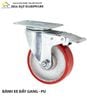 Bánh xe Pu lõi gang đúc Vinahardware, đế bằng, có khóa CT100R
