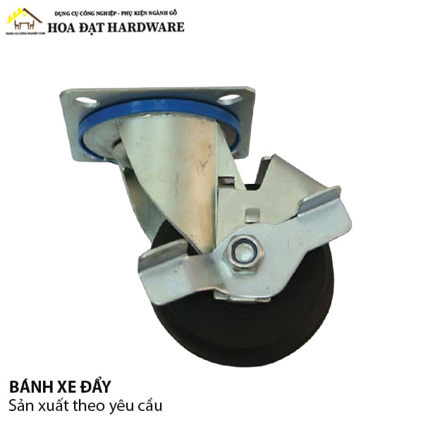Bánh xe Vinahardware phi 150mm, có khóa, xoay được, màu đen - CT150CK