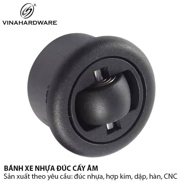 Bánh xe nhựa gắn bas trụ tròn Vinahardware 1407.2.00015