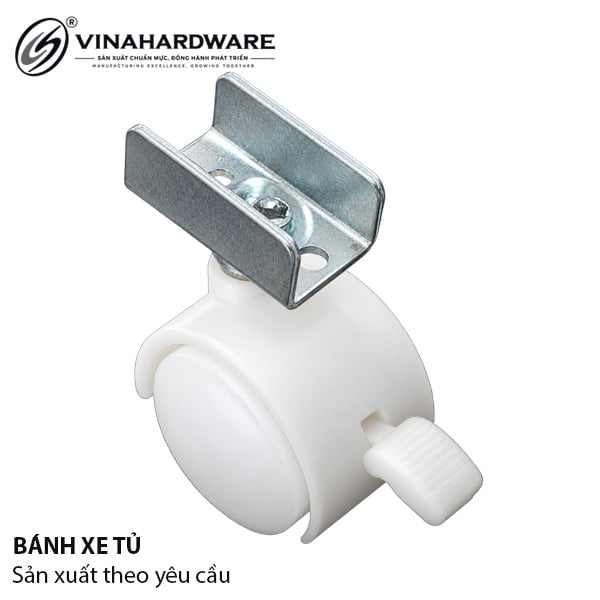 Bánh xe tủ đế U, không khóa Vinahardware