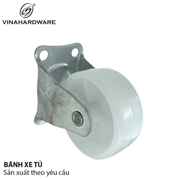 Bánh xe nhựa Vinahardware phi 50mm, tổng cao 65mm, màu trắng - CT5065
