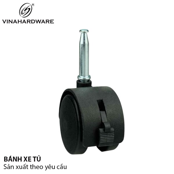 Bánh xe nhựa ty ren trơn có khóa – An toàn, chắc chắn, dễ lắp đặt