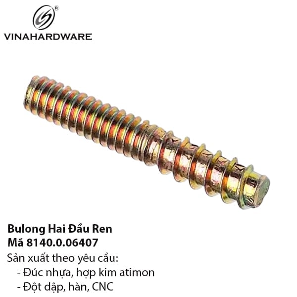 Guzong hai đầu bulong M6, bảy màu HDSB374 Vinahardware - DES680Z23 - M6x80mm
