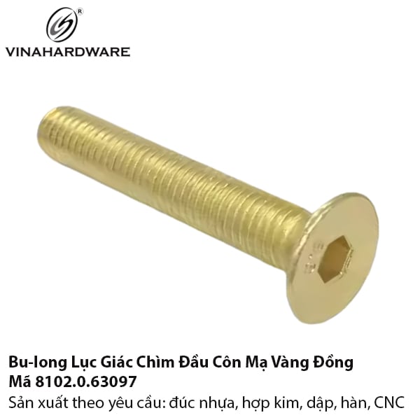 Bu-long Lục Giác Chìm Đầu Côn Mạ Vàng Đồng – Mã 8102.0.63097
